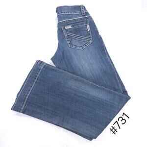 Stetson City Trouser Button Zip Medium Wash Denim Jeans Womens Size 6R Blue